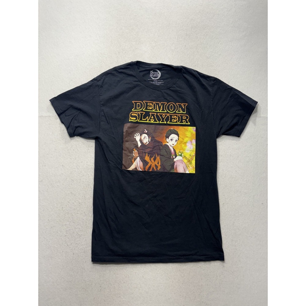 Demon Slayer Shirt Mens Medium Black Nezuko Kamado Graphic Tee Manga Anime